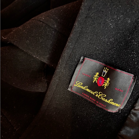 Women’s *Larry Levine* Design Elegant Black Lambswool & Cashmere Wool Coat - Picture 7 of 10